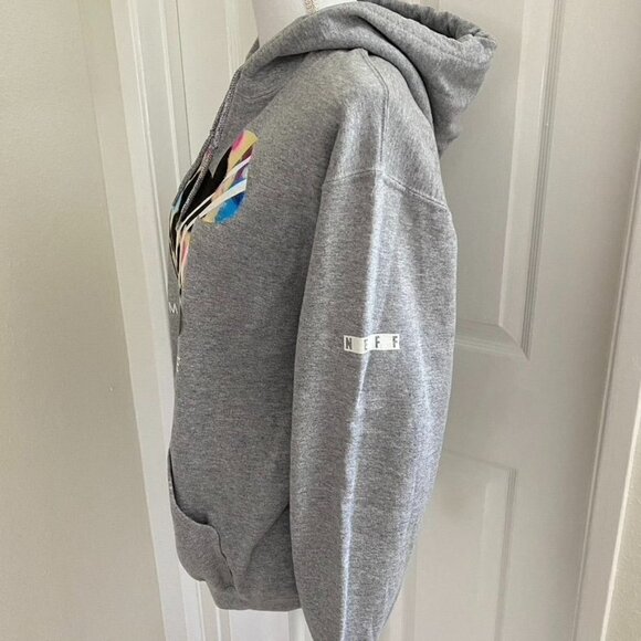 NEFF X Mickey Slash Unisex Hoodie Sz Med Heather Grey Disneyland - Picture 8 of 10